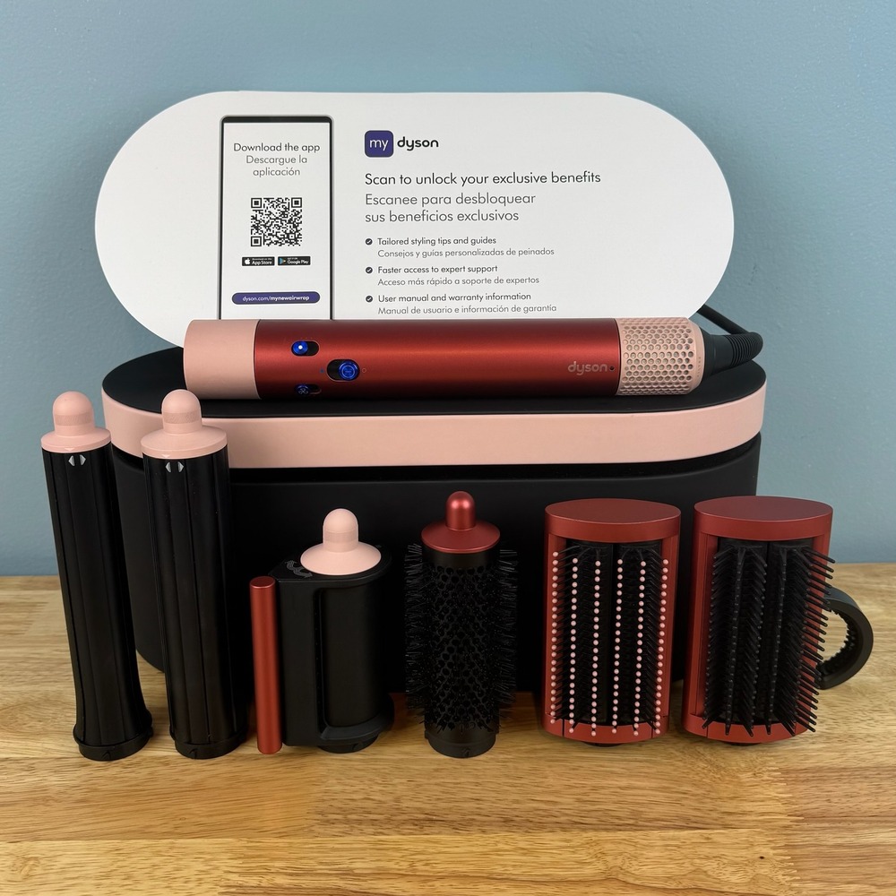 Dyson Airwrap ID Amber Silk Multi-Styler Dryer Straight Hair Styling Case Set